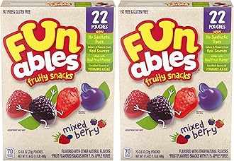 Funables Fruity Snacks, Mixed Berry Flavored Snacks, 0.8 oz, 22ct (Pack of 2)