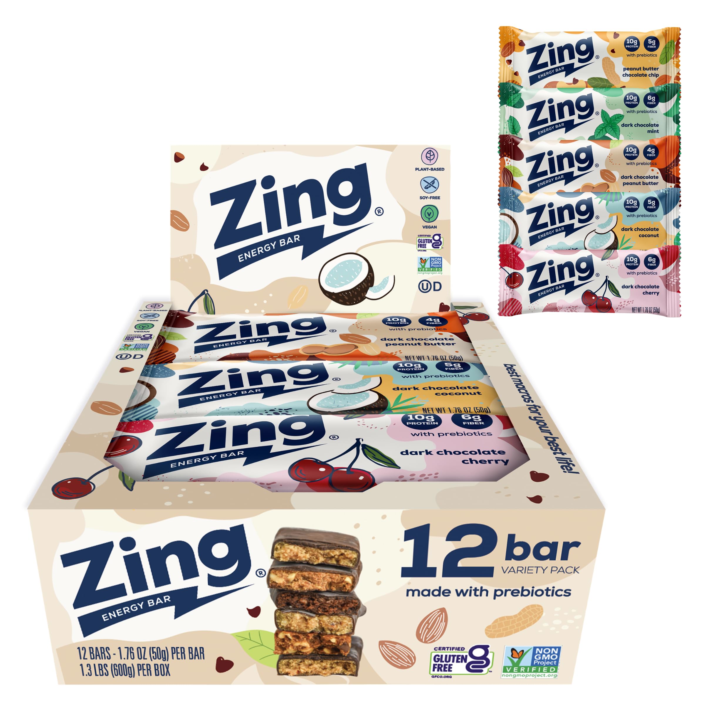 Zing Energy Bars Variety Pack