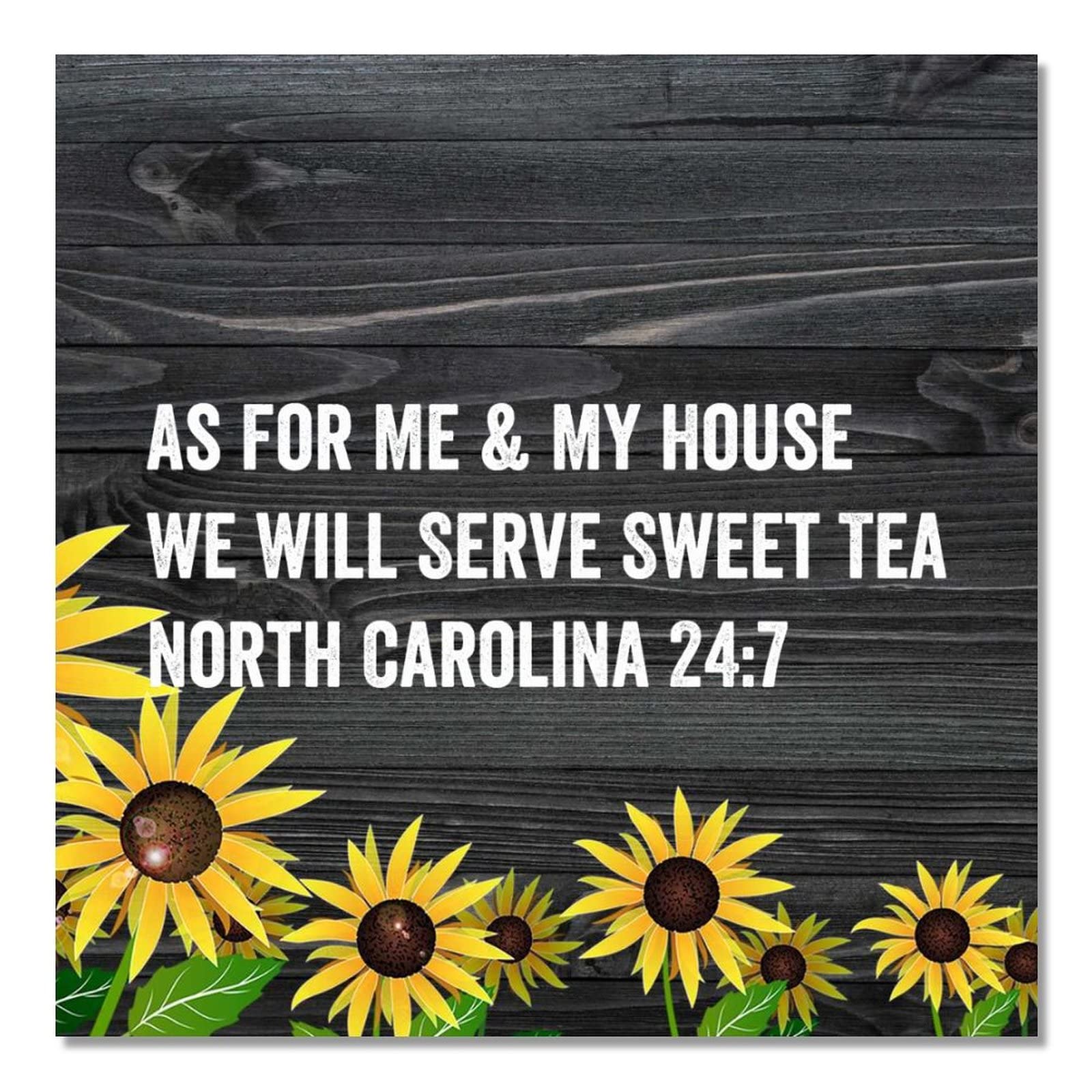 Panneau de tournesol suspendre au mur bois rustique décoration maison Sweet Tea North Carolina