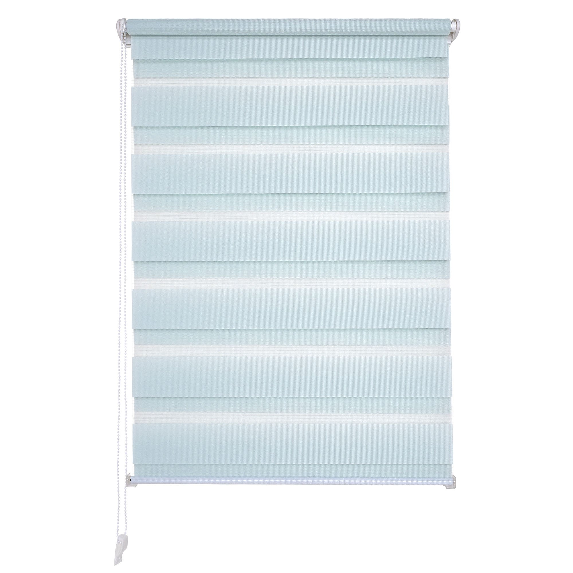Garduna Doppelrollo Klemmfix ohne Bohren - 70 x 210cm - für TÜREN Blau Pastell - Duo-Fenster-Rollo mit Klemmträger