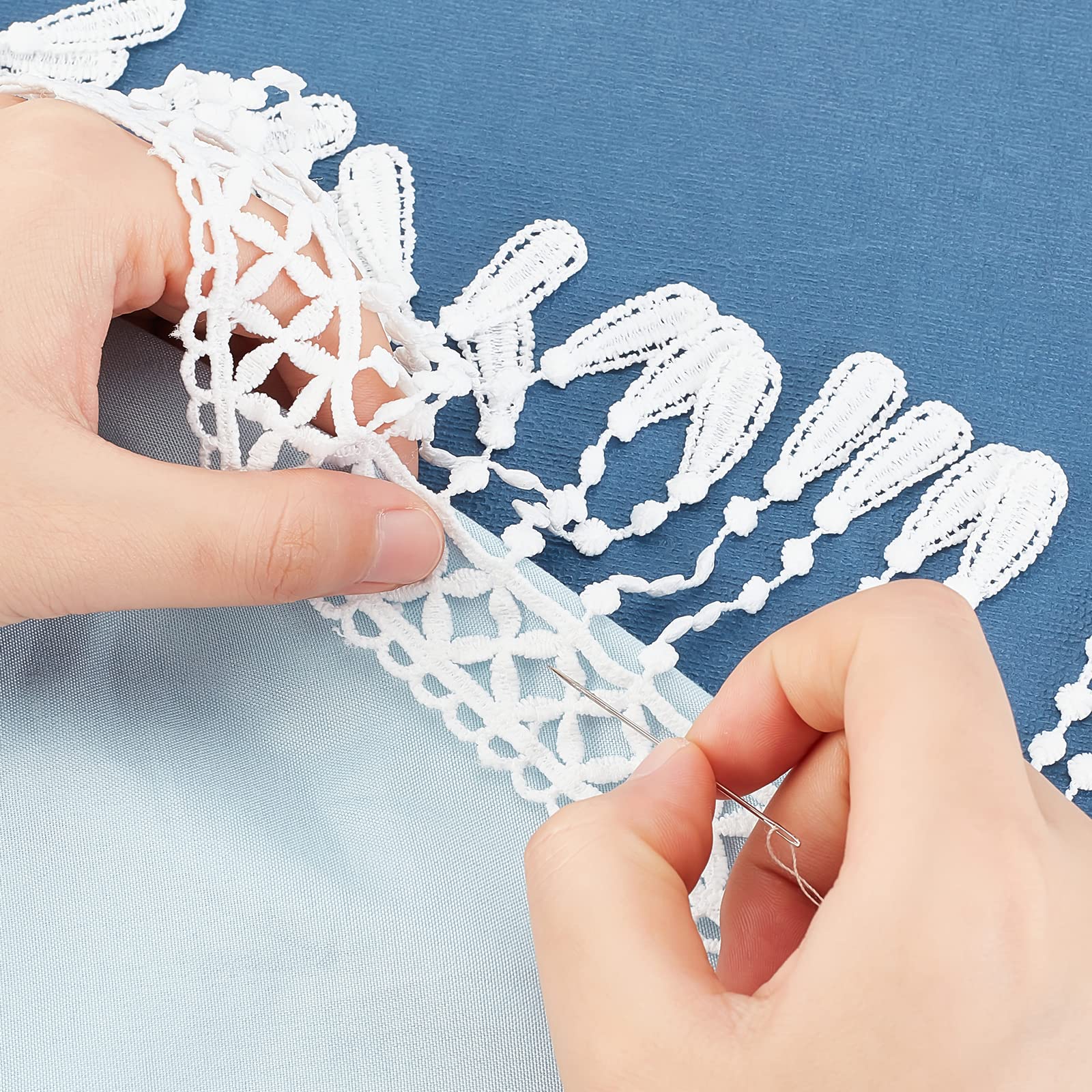 GORGECRAFT 5 Yards Fleur Dentelle Bordure Ruban 14MM Largeur Rose