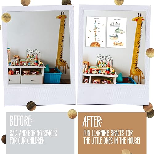 Miniatura 6 de Juego de 12 pósteres educativos para niños pequeños de 11 x 17 pulgadas  Pósteres de aprendizaje preescolar  Incluyendo alfabeto, números, meses,