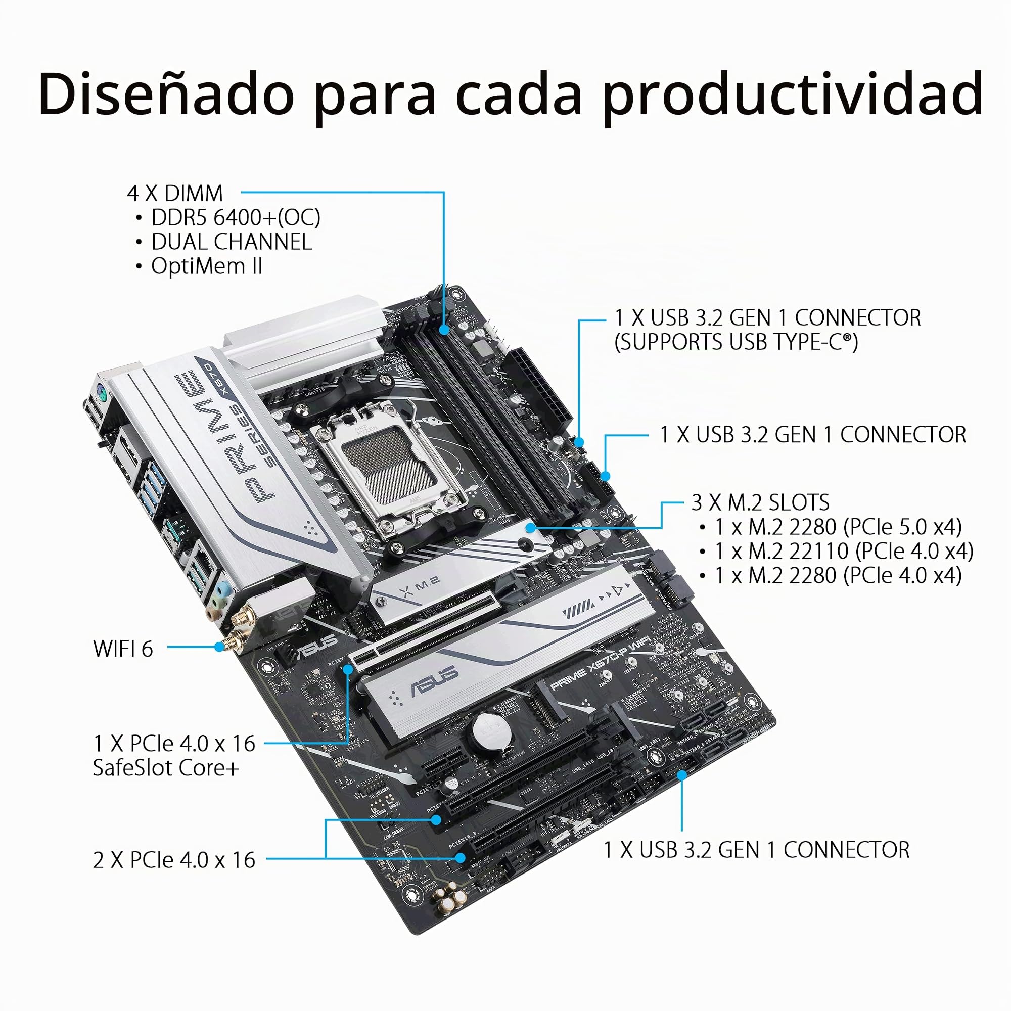 ASUS PRIME X670-P WIFI Carte mere Socket AM5 AMD X670