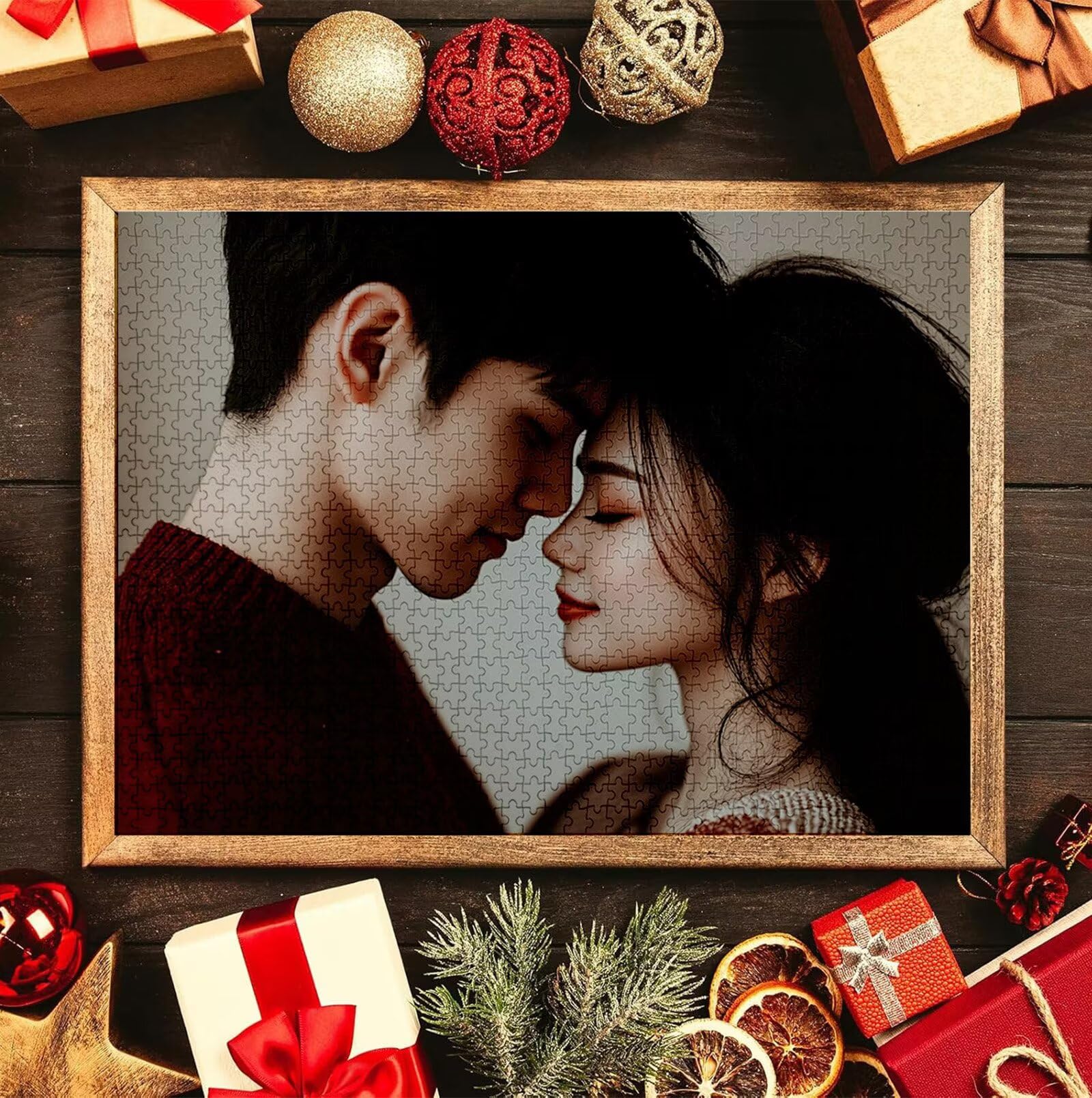 Puzzle Personalizado con Foto, Personalizada Rompecabezas Personalizado Diseña tu Logo Foto o Texto, Personalizado Navidad Halloween San Valentín Parejas Niños Familia Amigos h-3773