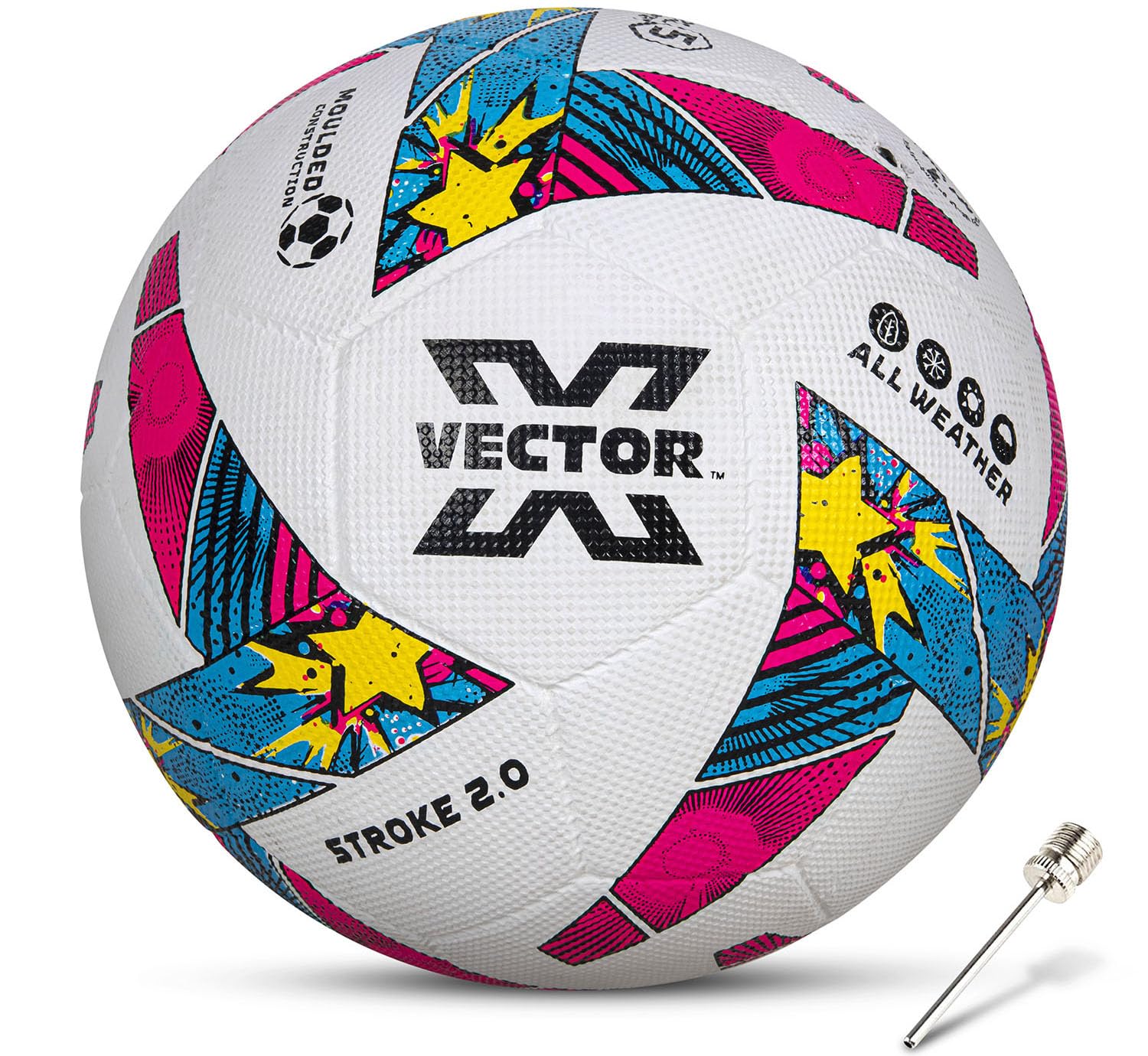 Vector X Stroke Machine Stitched Football Rubber Moulded Soccer Ball