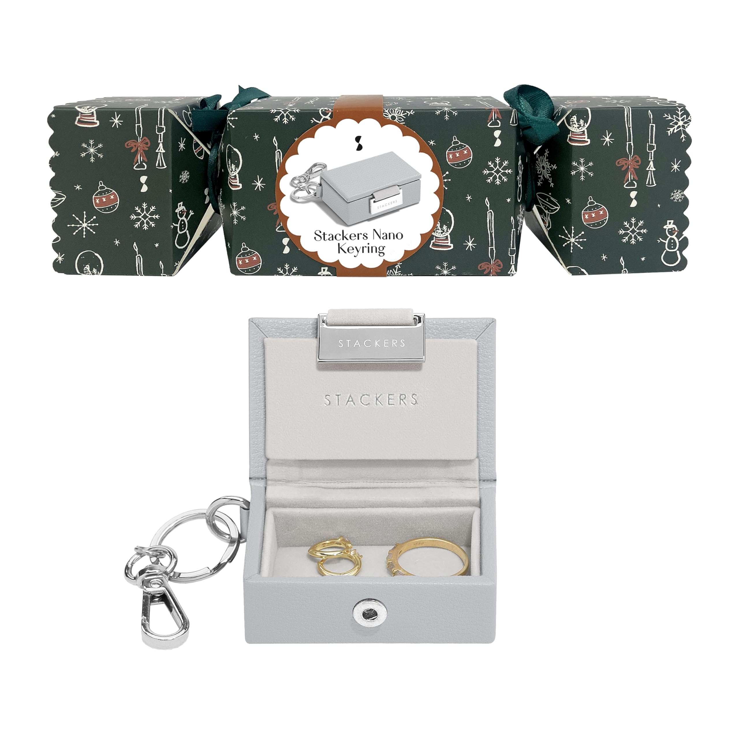 Stackers Grey Pebble Nano Jewellery Box Keyring Cracker