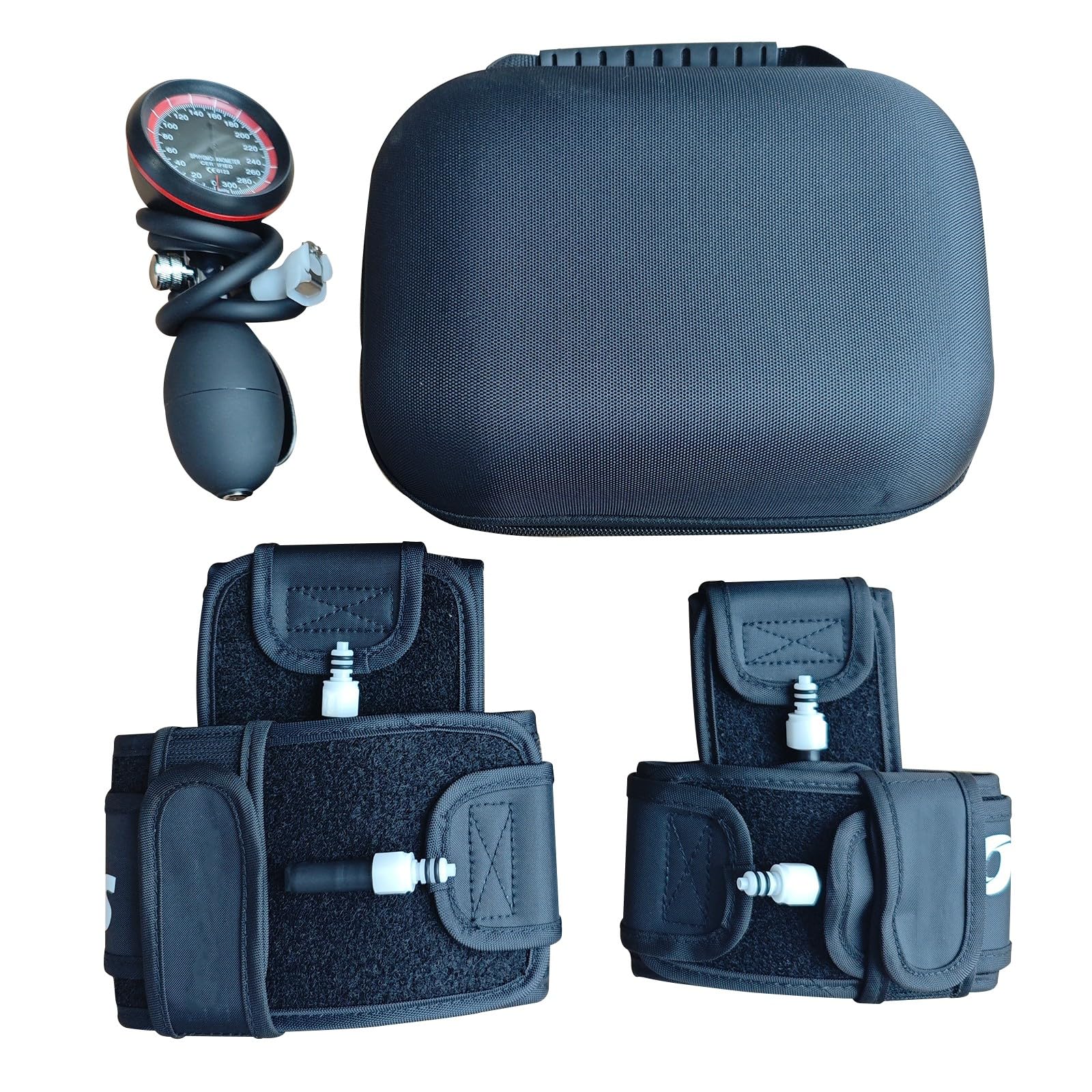 BFR Training System Blood Flow Restriction Bands Complete Arm Package for Legs Occlusion Training Compact Carrying Case (Full Set)