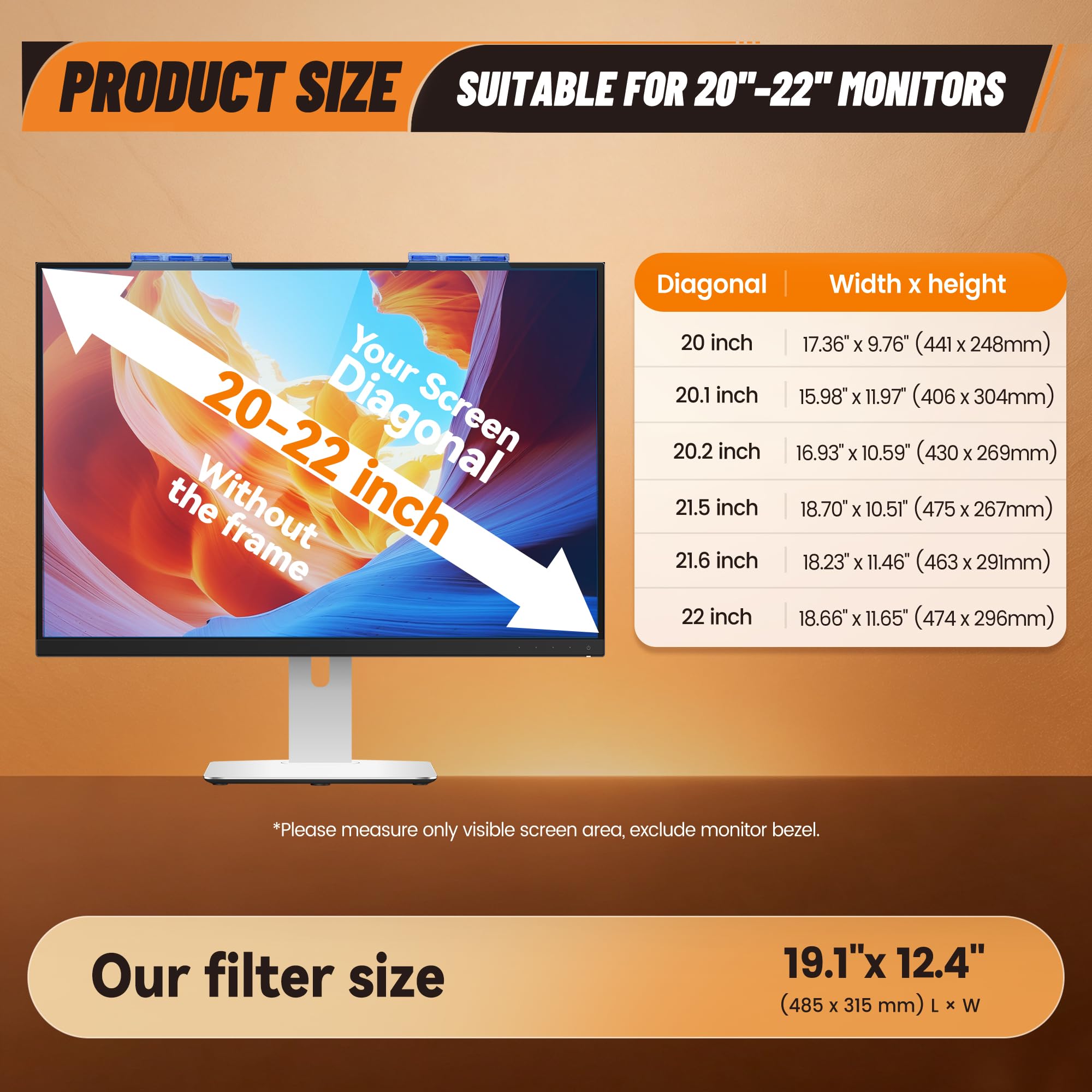 Confezione da 2 pellicole protettive per monitor da 50,8 a 55,9 cm