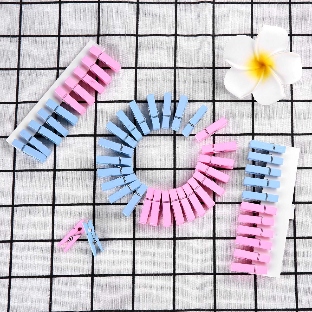 60 Blaue Acryl-Wäscheklammern – 3,6 Cm, Für Babyparty-Spiele, Deko & Basteln
