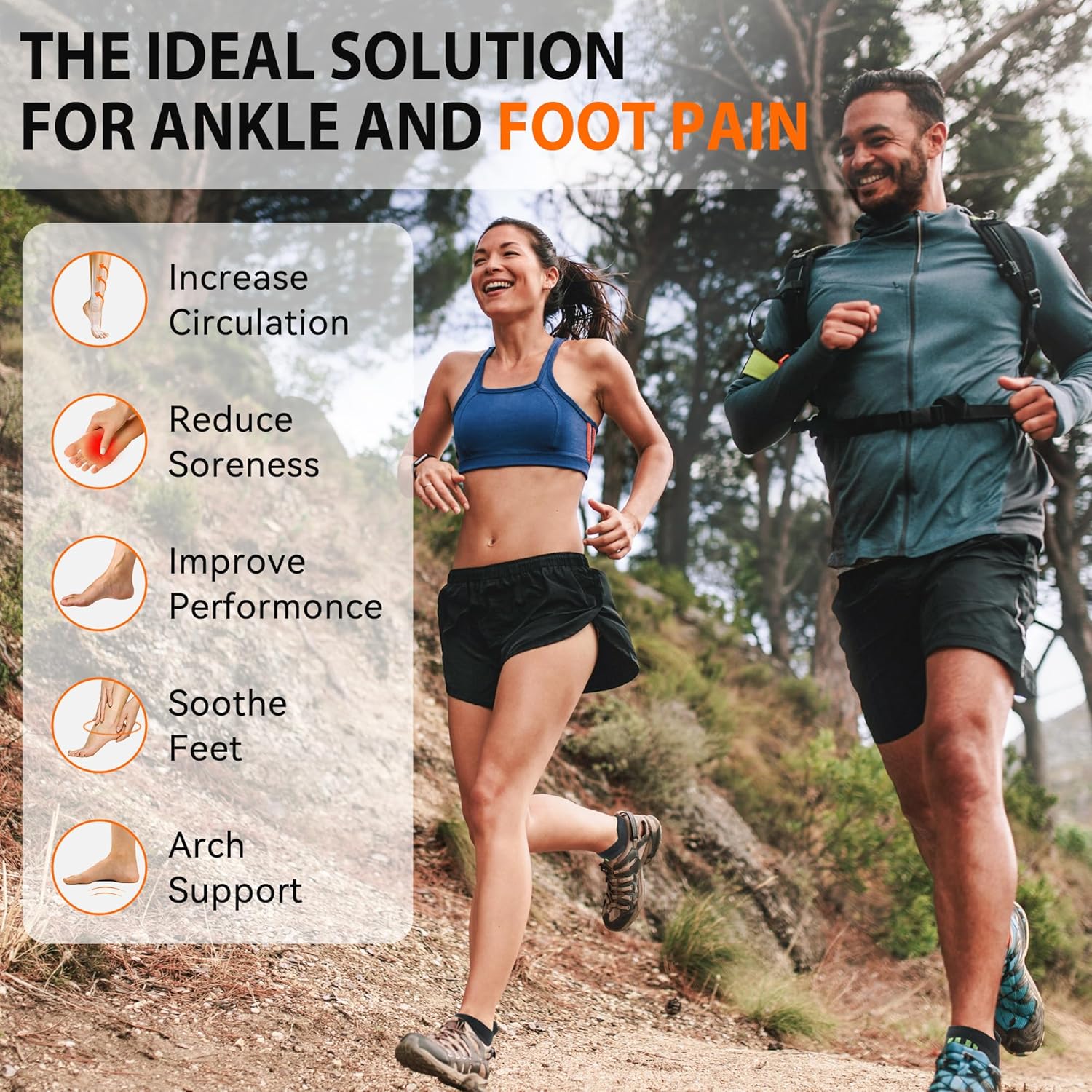 Ankle Compression Socks 6 Pairs for Men & Women, Low Cut Running Socks for Sports & Workouts with Ankle Support - Image 2