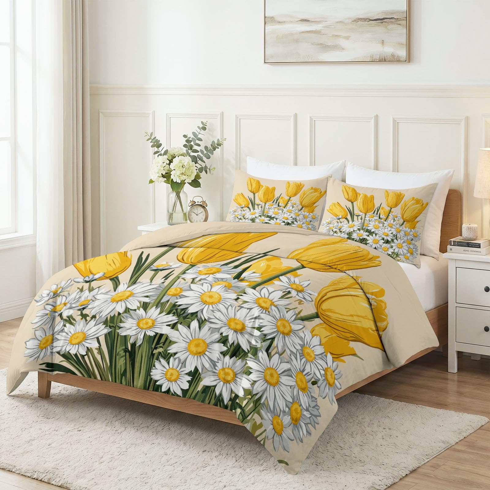 Generisch Set di biancheria da letto morbido e moderno, 135 x 200 cm, con federa, in microfibra spazzolata, non necessita di stiratura, delicato sulla pelle, traspirante
