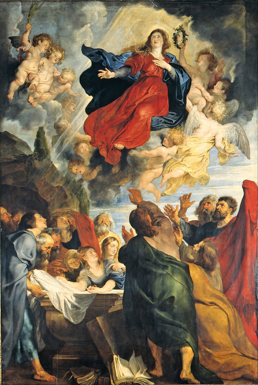 Lámina mate de La Asunción de Rubens con marco negro: arte sin reflejos para tu salón