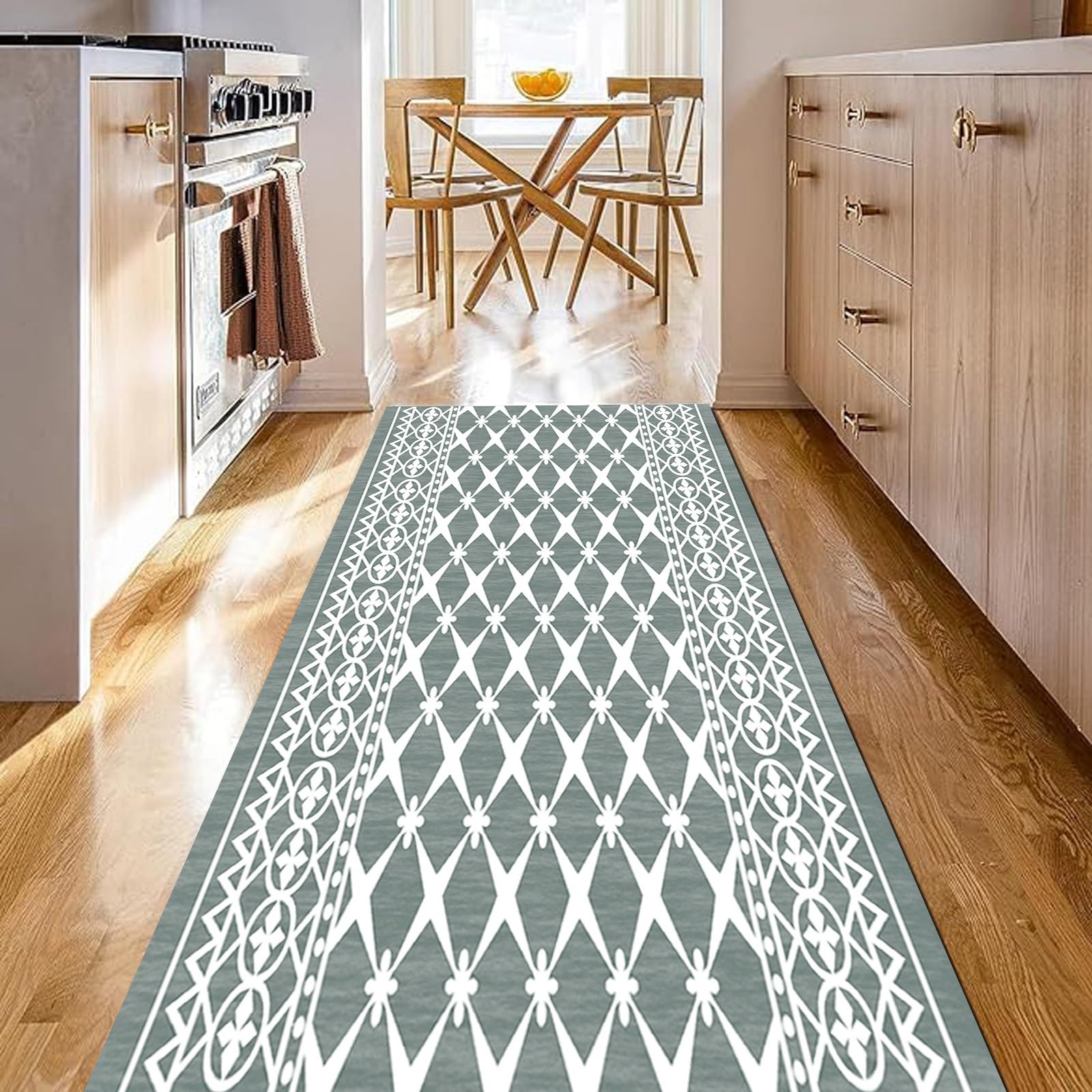 Tappeto Cucina, Passatoia Cucina 80 x 230 cm Antimacchia e Antisfilo, Vari Colori e Misure, Fatto su Misura, Tappeto Natalizio Cucina per Bagno, Ingresso, Camera da Letto, I