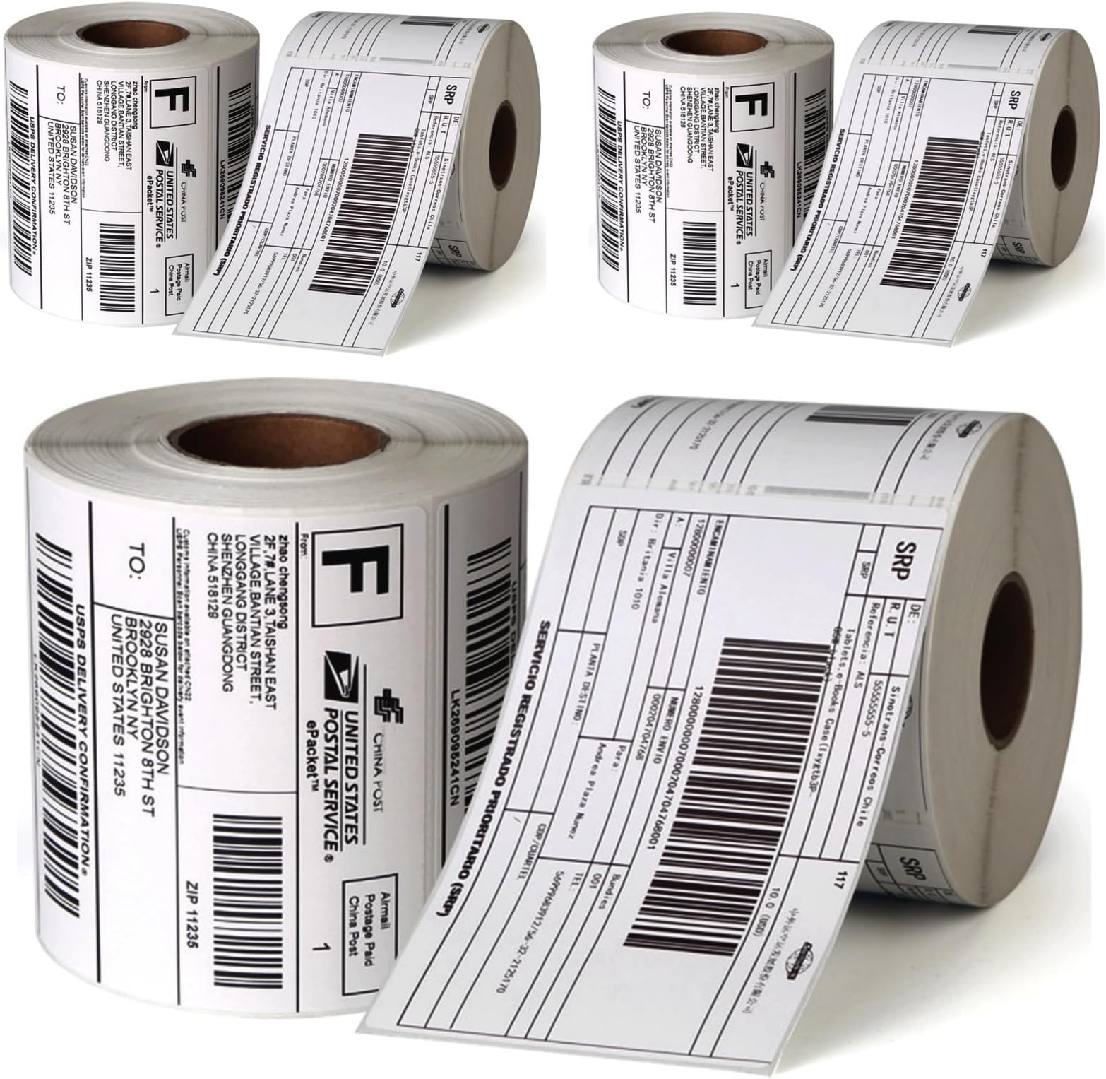6 Roll 4"x6" Direct Thermal Printer Label, 100cm*150cm 3000 Shipping Labels Compatible with Zebra Printers & Most Thermal Printers, Blank Barcode Label Stickers for Amazon FBA,UPS, USPS, Fedex, DHL,