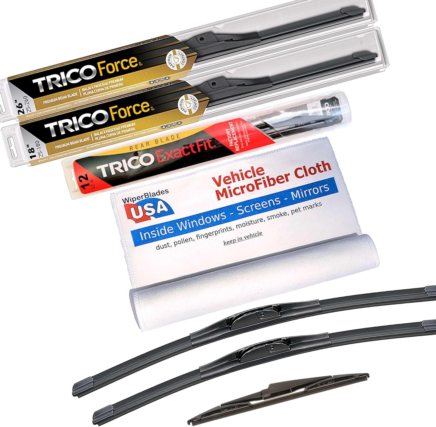 Performance Beam Wipers compatible with Hyundai Santa Fe 2024 (Set of 3) w/Rear Wiper Wiper Blades