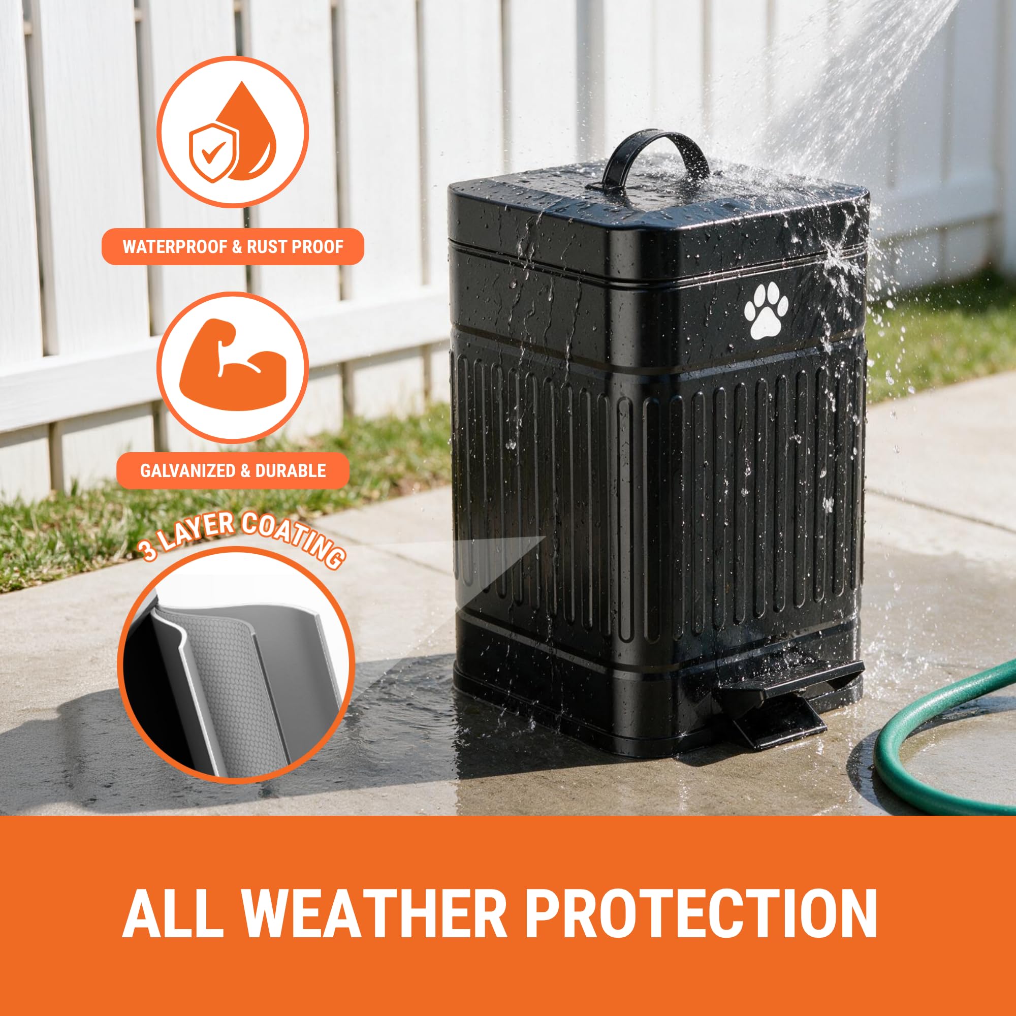 Pupzle Dog Poop Can - Odor Blocking Outdoor Bin -4
