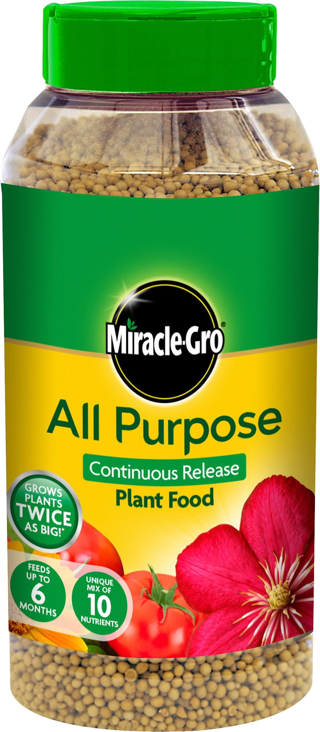 Miracle-Gro 17684 All Purpose Continuous Release Plant Food 1 kg, Green, Brown