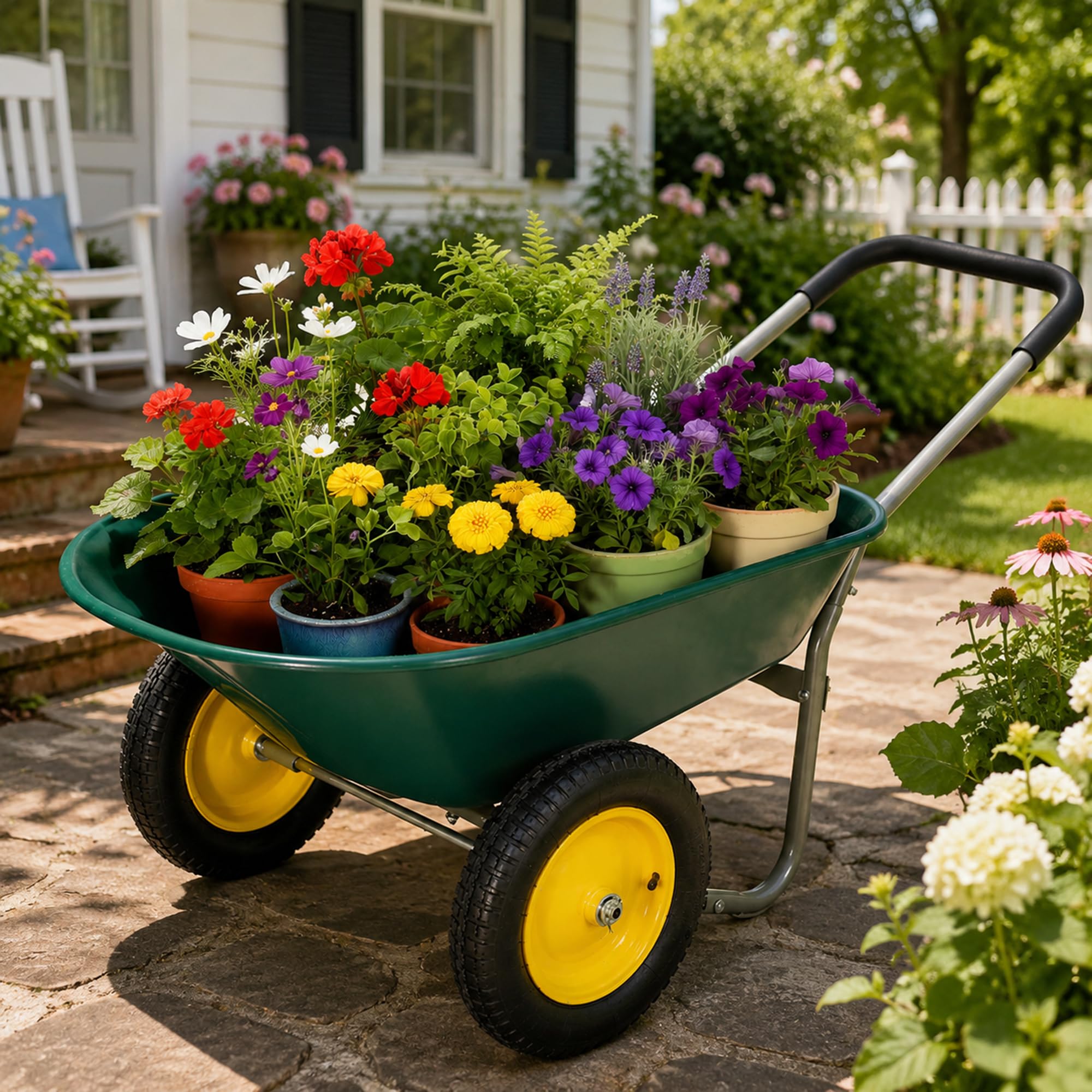 Ultym 2 Wheel Wheelbarrow with 13-Inch Non-Slip Pneumatic Tires
