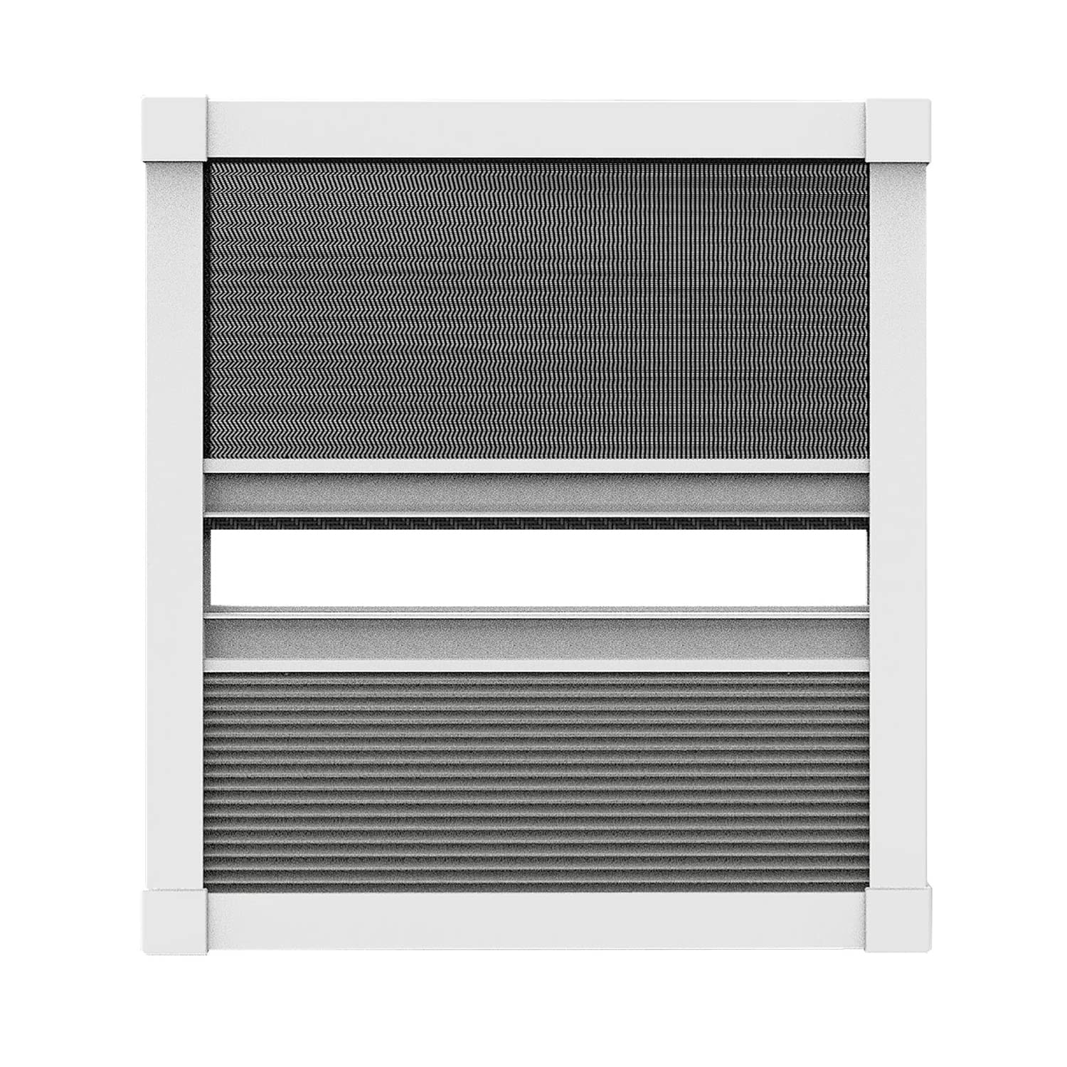 Nematek Fliegengitter Plissee für Dachfenster, weiß - Insektenschutz Dachfenster - Moskitonetz Mückengitter Fenstergitter Fliegenschutz (114 x 160 cm, Duo-Plissee)