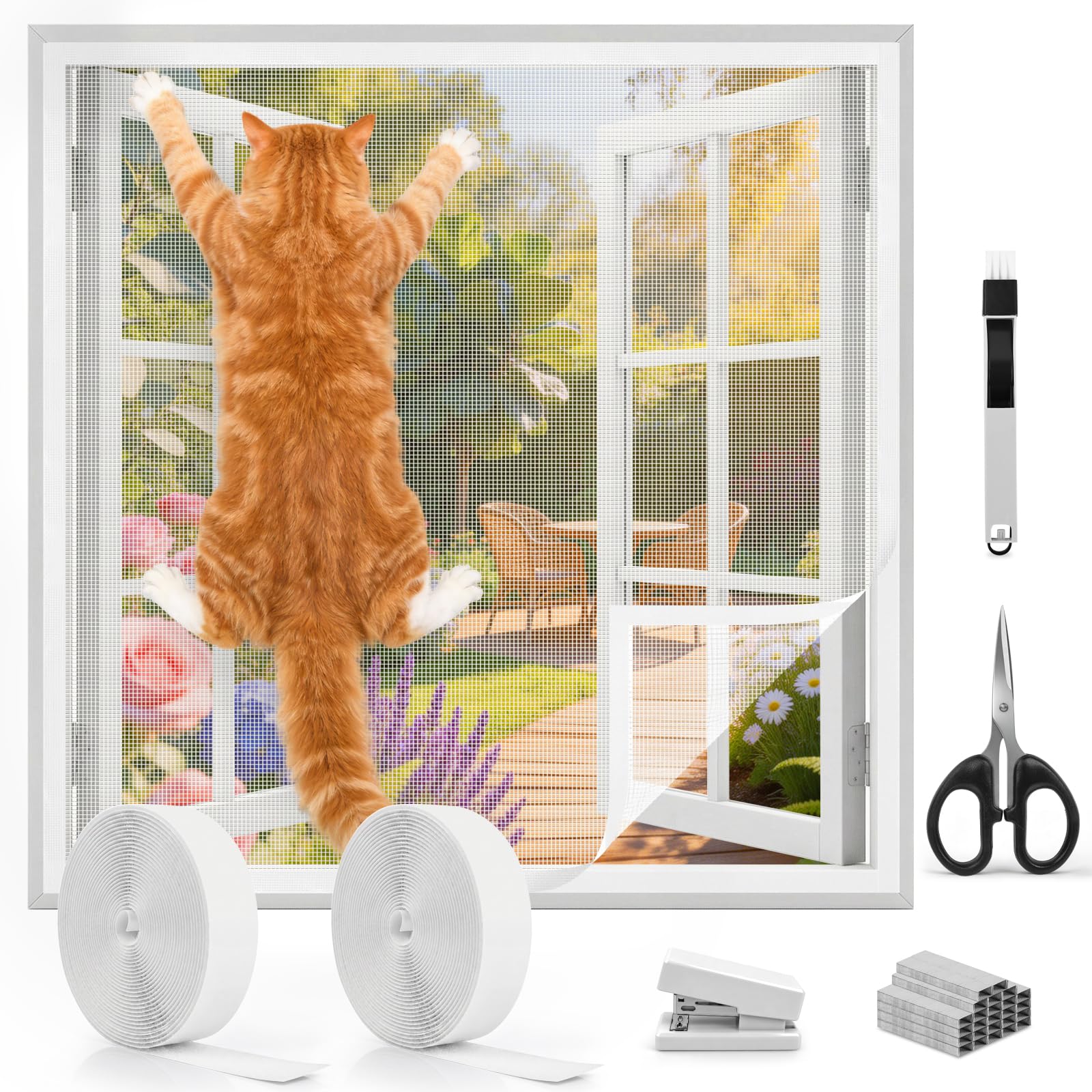 BELICOO Cat Window Guard, Thickened Self-Adhesive Window Fly Screen