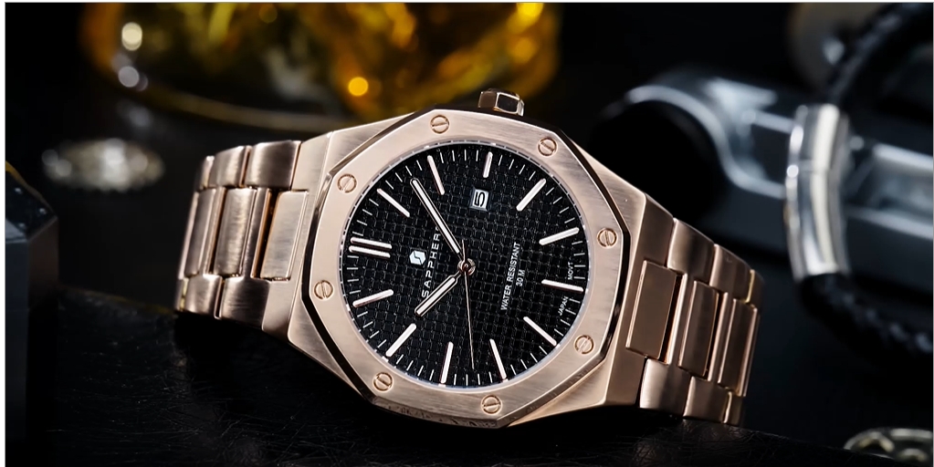 SAPPHERO Orologio da uomo d'affari in acciaio inossidabile per uomo Movimento Seiko Design classico Orologio da polso impermeabile da uomo affascinante 1511 SAPPHERO Orologio da uomo d'affari in acciaio inossidabile per uomo Movimento Seiko Design classico Orologio da polso impermeabile da uomo affascinante 1511
