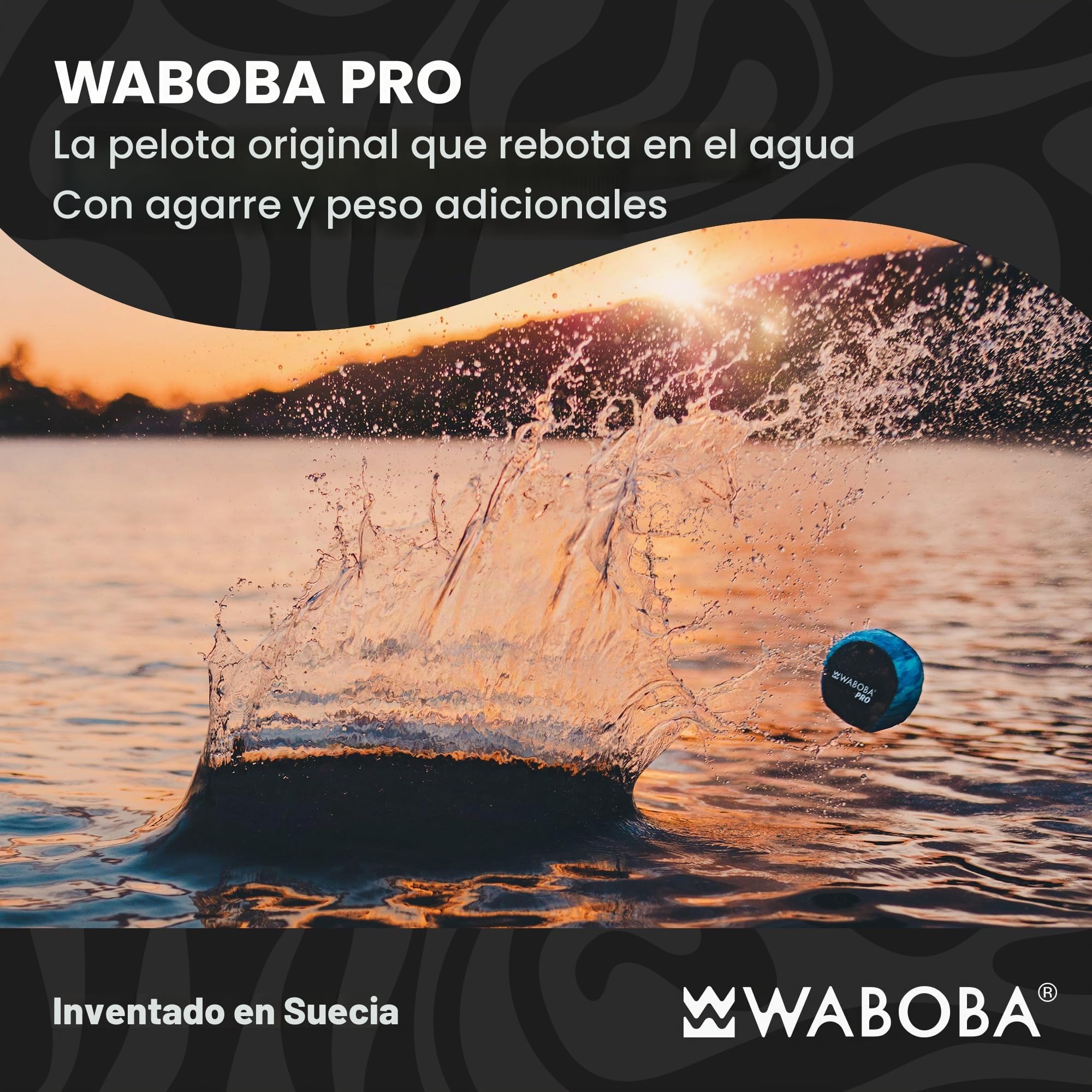 Waboba AZ-101-WS Pro - Bola de Rebote de Agua, Rayas onduladas, Talla única