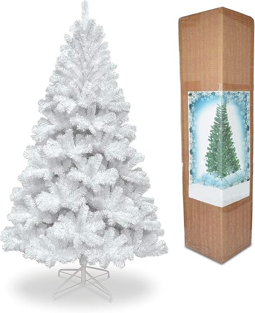 SHATCHI Alaskan Pine Black/Green/White Christmas Bushy Looking Artificial Tree with Metal Stand Xmas Home Décor, PVC, 4Ft/120CM