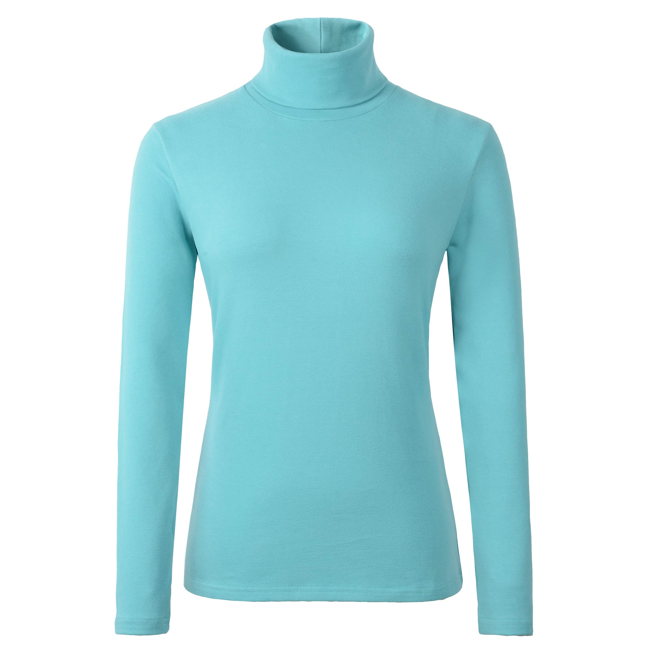 Women's Soft Cotton Turtleneck Top Basic Pullover Sweater