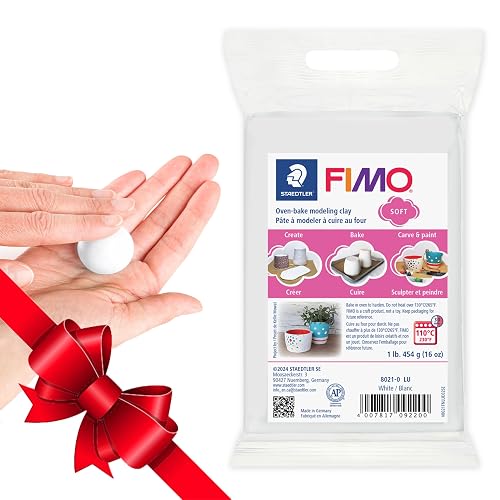 STAEDTLER FIMO Soft Oven-Bake Polymer Clay: 1 lb, White Block