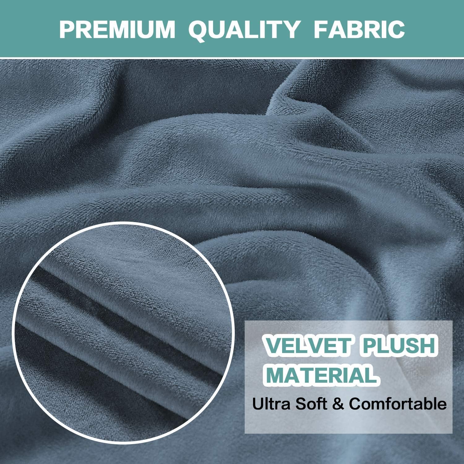 Turquoize Velvet Sofa Slipcover Bundle with Loveseat High Spandex Sofa Cover/Lounge Covers/Couch Covers Stone Blue