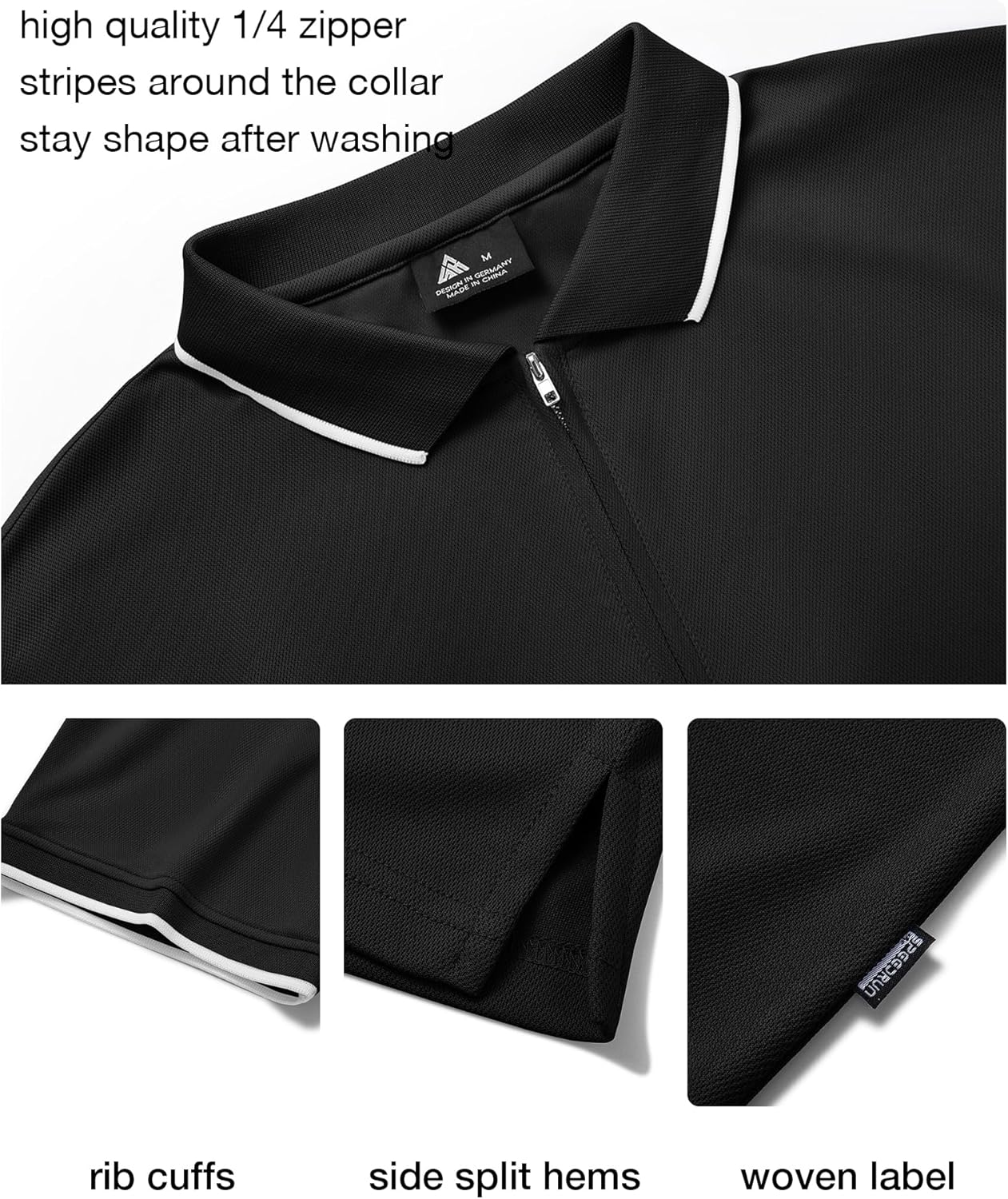 ZITY Polo Shirts for Men Quarter Zip Casual Shirts Short Sleeve Moisture Wicking Golf Polo Collared Shirts - Image 4