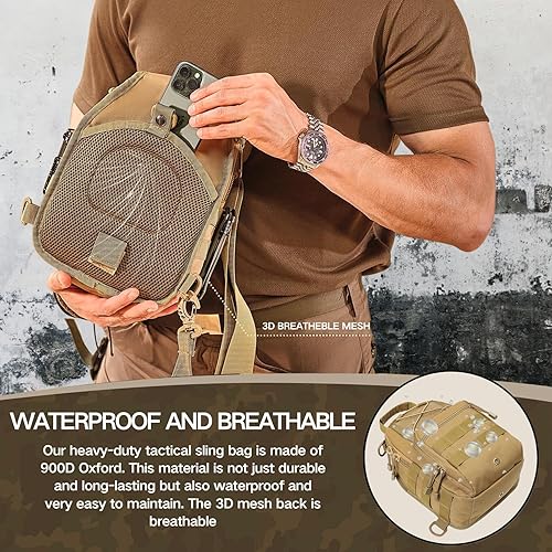 Miniatura 4 de Mochila táctica para el hombro, pequeña, para exteriores, para hombres, viajes, senderismo, camping, mochila para Rover, color negro