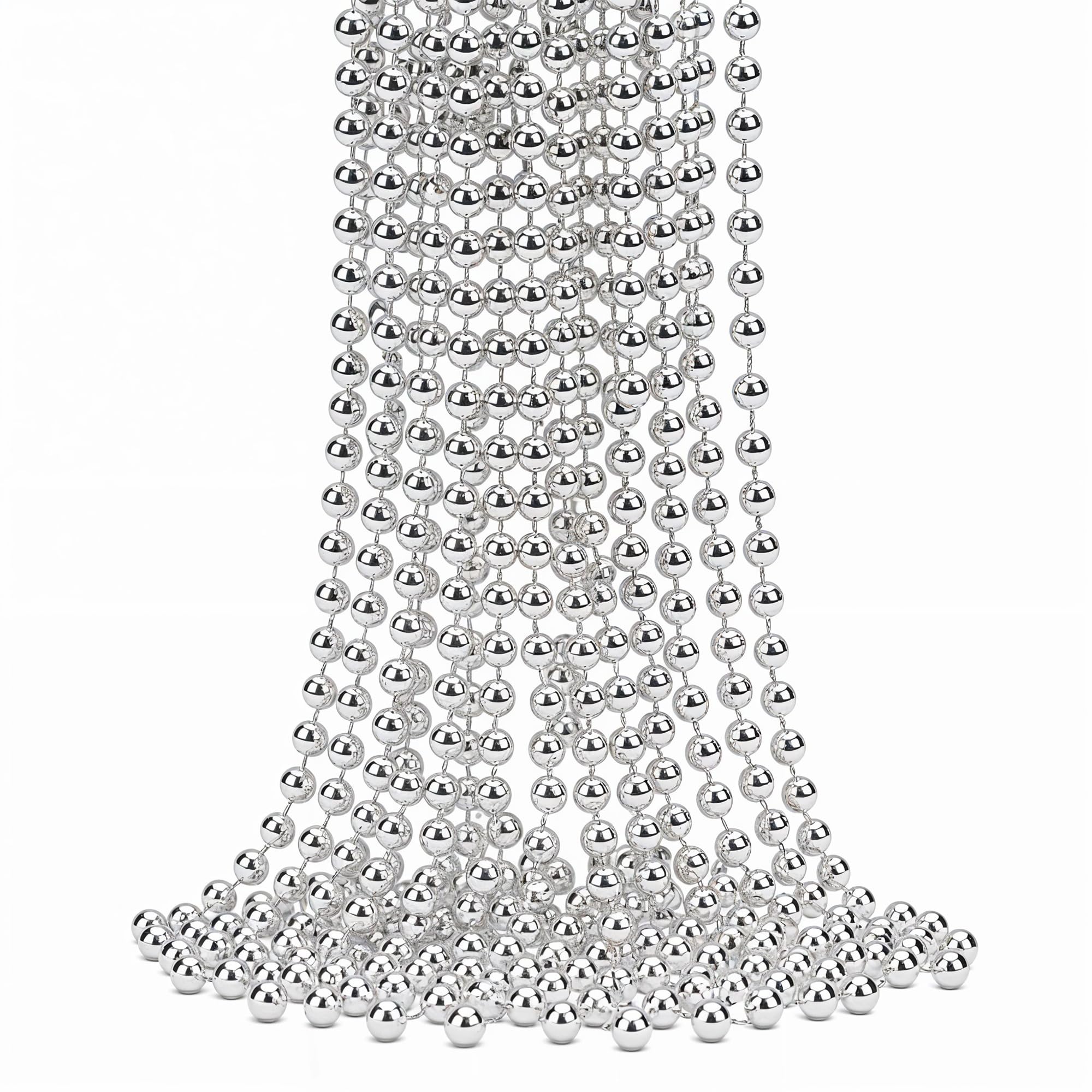Trimming Shop 9M Metallic Christmas Bead Chain - 7.5mm Silver, 1pc — image 1
