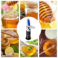 Vista 5 de Refractómetro de miel con ATC - Refractómetro Tiaoyeer para humedad de miel, Brix y Baume, probador de humedad de miel con rango de escala Brix