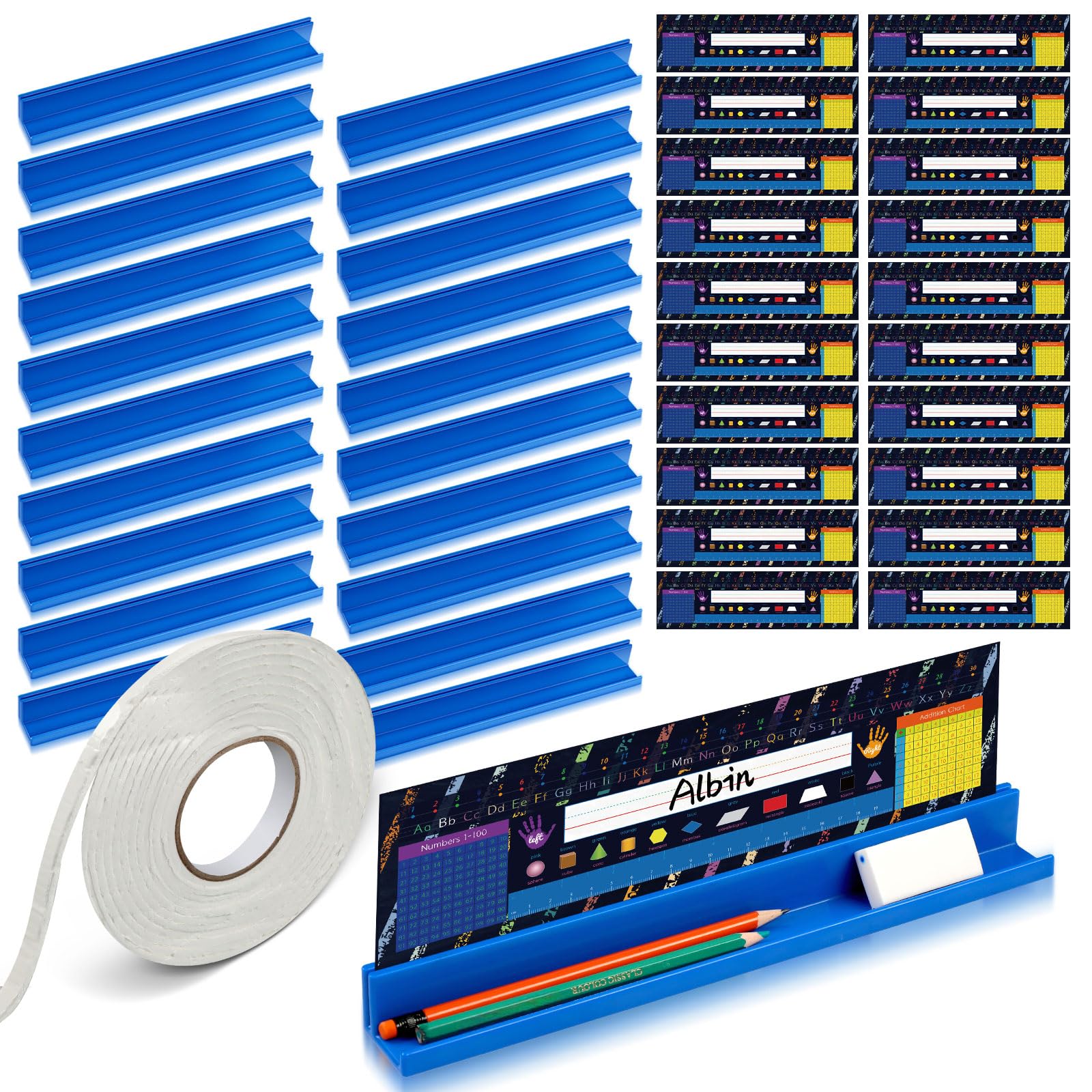 Photo 1 of PerKoop Classroom Desk Name Plates Holder Set