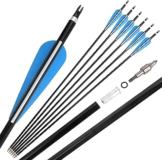 AMEYXGS Archery 30inch Aluminum Arrow Spine 300 Target Arrow Hunting Practice Arrow for Recurve Bow Compound Bow