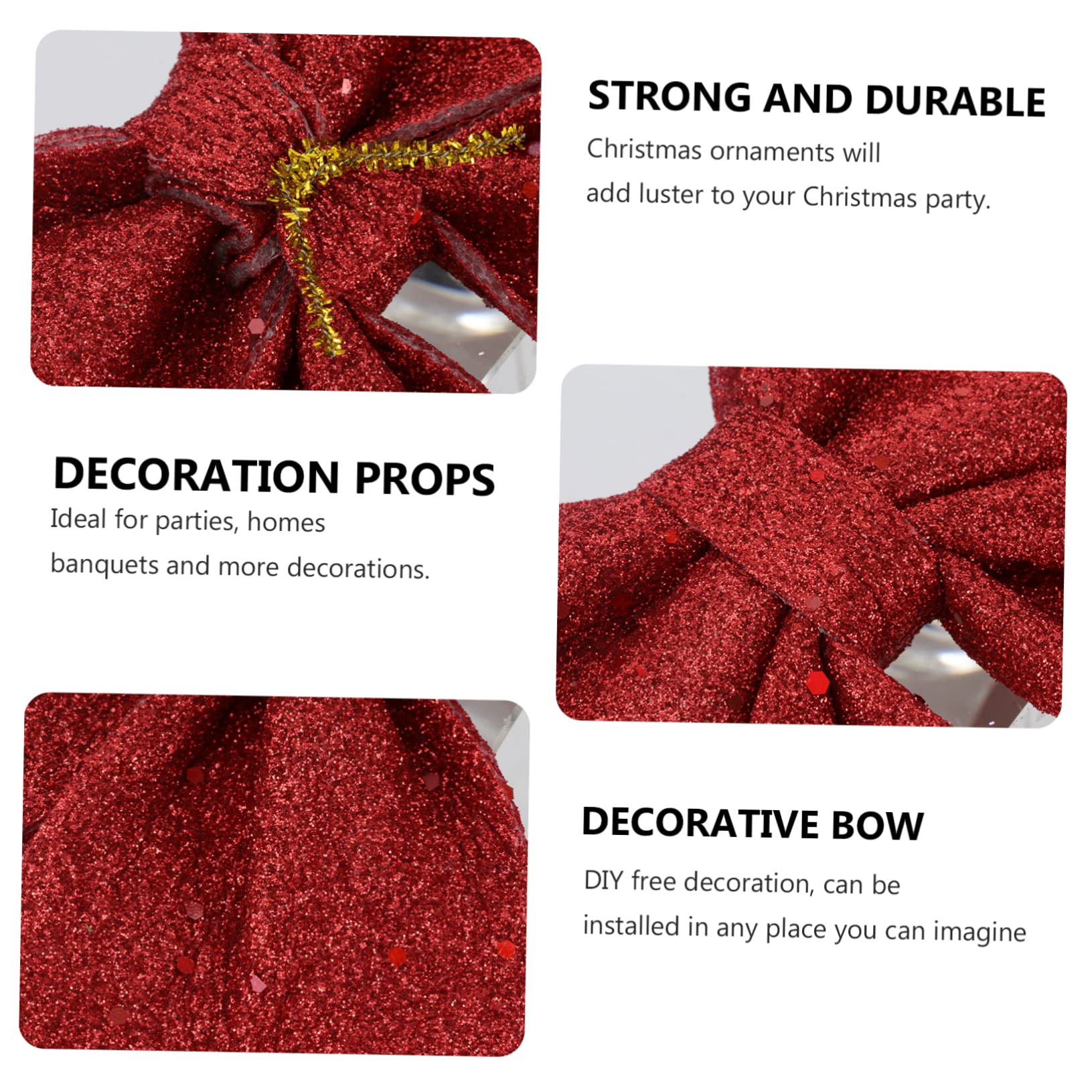 Cabilock 4piezas Lazos Decorativos DIY para Árbol de Navidad Adornos Colgantes Polvo Lazos Navideños para Decoración de Obsequio para Escaparate
