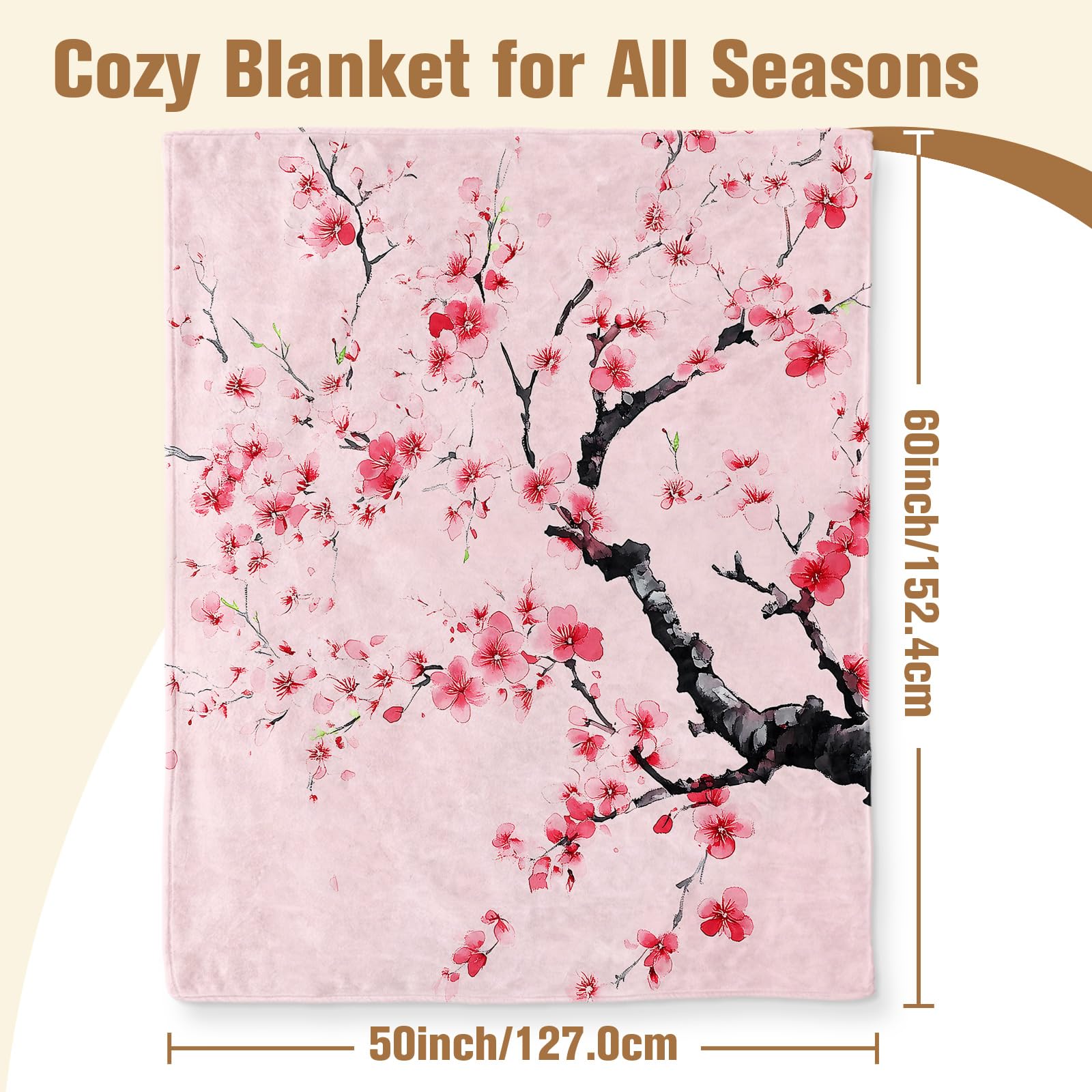 Amazon.com: Aimego Cherry Blossom Blanket Gifts for Girls Women