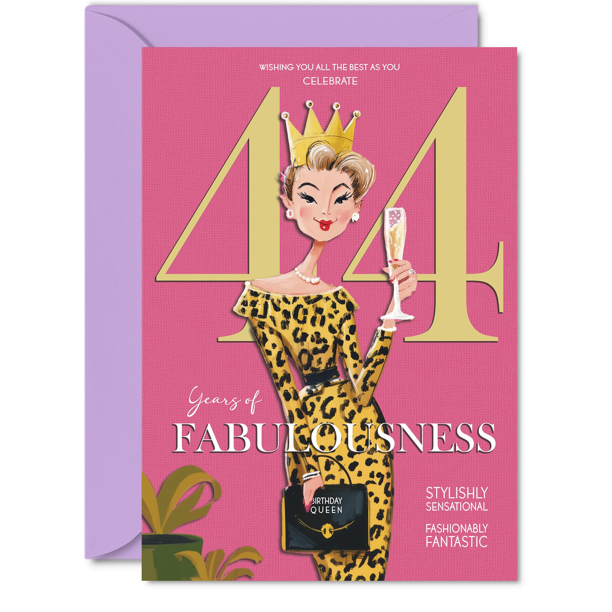 44th Birthday Cards for Women - Years Of Fabulousness - Happy Birthday Card for 44 Year Old Woman Daughter Niece Cousin Auntie, A5 Bday Greeting Cards