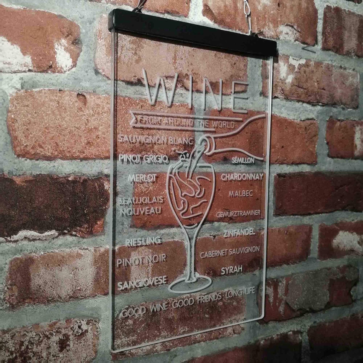 ADVPRO Wine List Red White Club Kitchen Decoration Dual Color LED Neon Sign Blue & Red 8 x 12 Inches st6s23-i4106-br