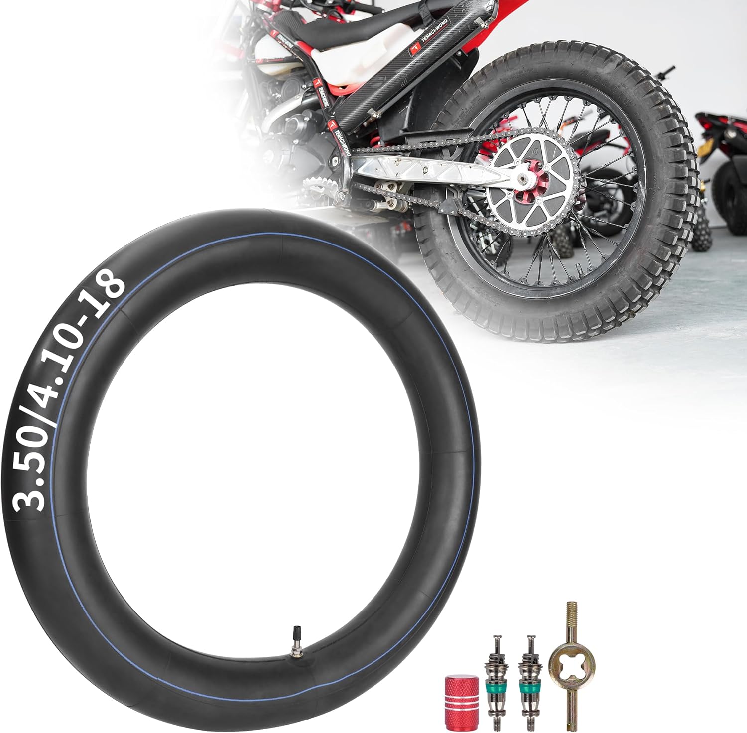 Motorcycle Inner Tube 130/90-15 (TR4 Straight Valve Stem) For 250cc Rear Tire - Foto 10