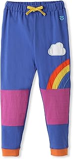 kIDio Baby,Clothing,Baby Boys 0-24m,Trousers kIDio Organic Cotton Baby Infant Toddler Knee Patch Trousers Applique - Blue/Rainbow Stripes - Girl/Boy Pants (0-4 Years)