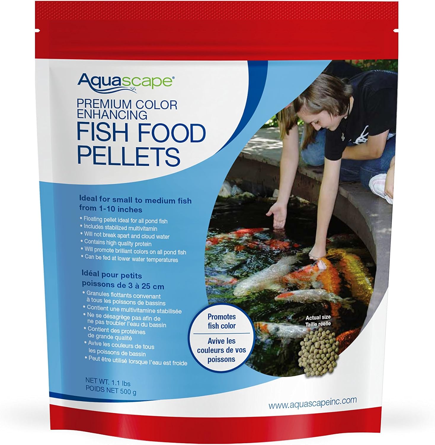 Aquascape Premium Color Enhancing Fish Food Pellets for Pond, Koi, Goldfish and More (4.4 lbs / 2 kg)