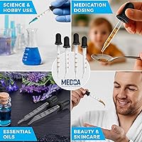 Vista 9 de Cuentagotas de vidrio calibrado para aceites esenciales, cuentagotas para medicina de vidrio doblado y recto (paquete de 4) para dosis y medición