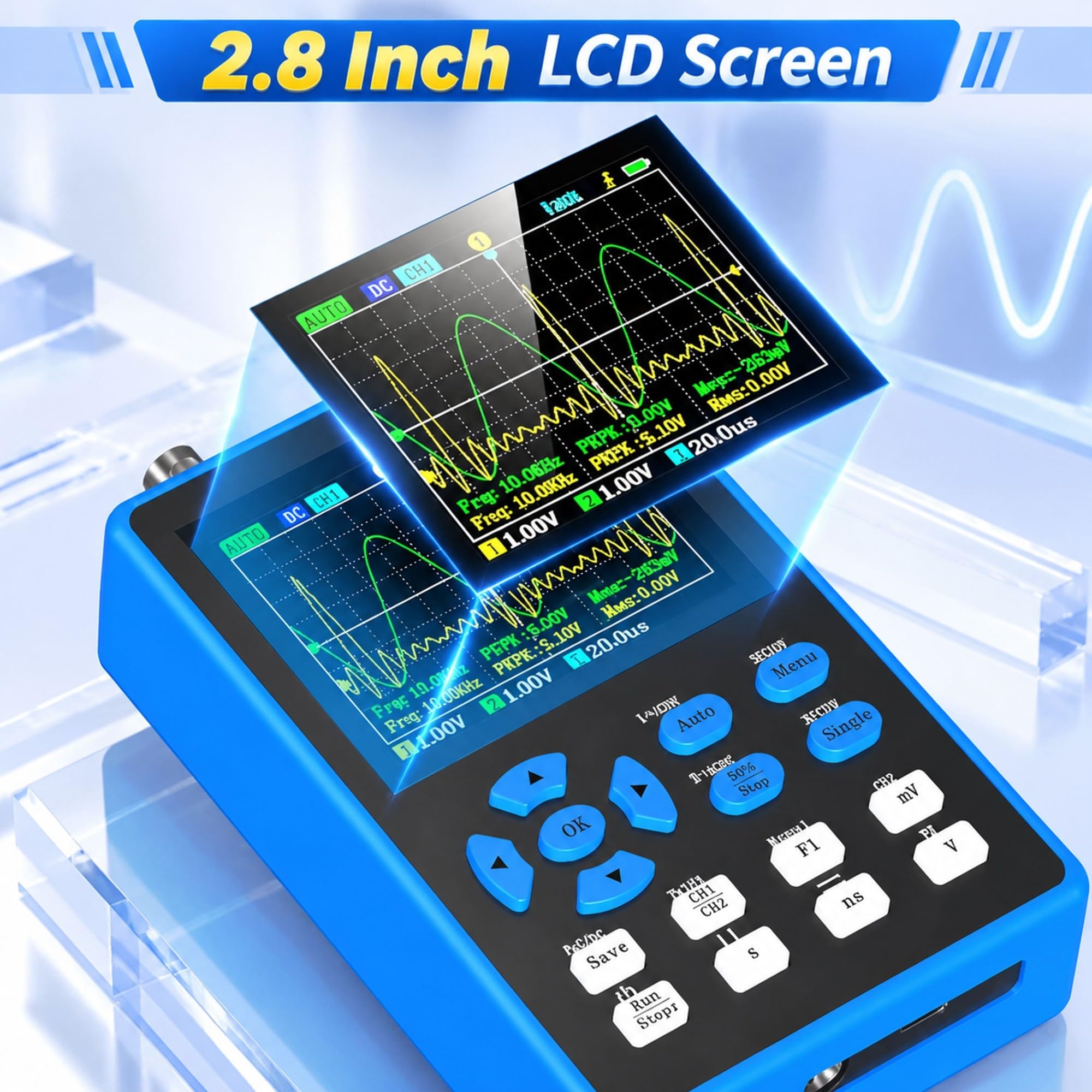 Osciloscopio digital portátil DSO2512G, 120MHz 2CH 500MSa/s