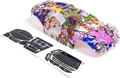 Graffiti de cuerpo personalizado estilo cerdo rosa compatible con e-Revo Mini escala 116 RC coche o camión (camión no incluido) ERMN-PIG-01