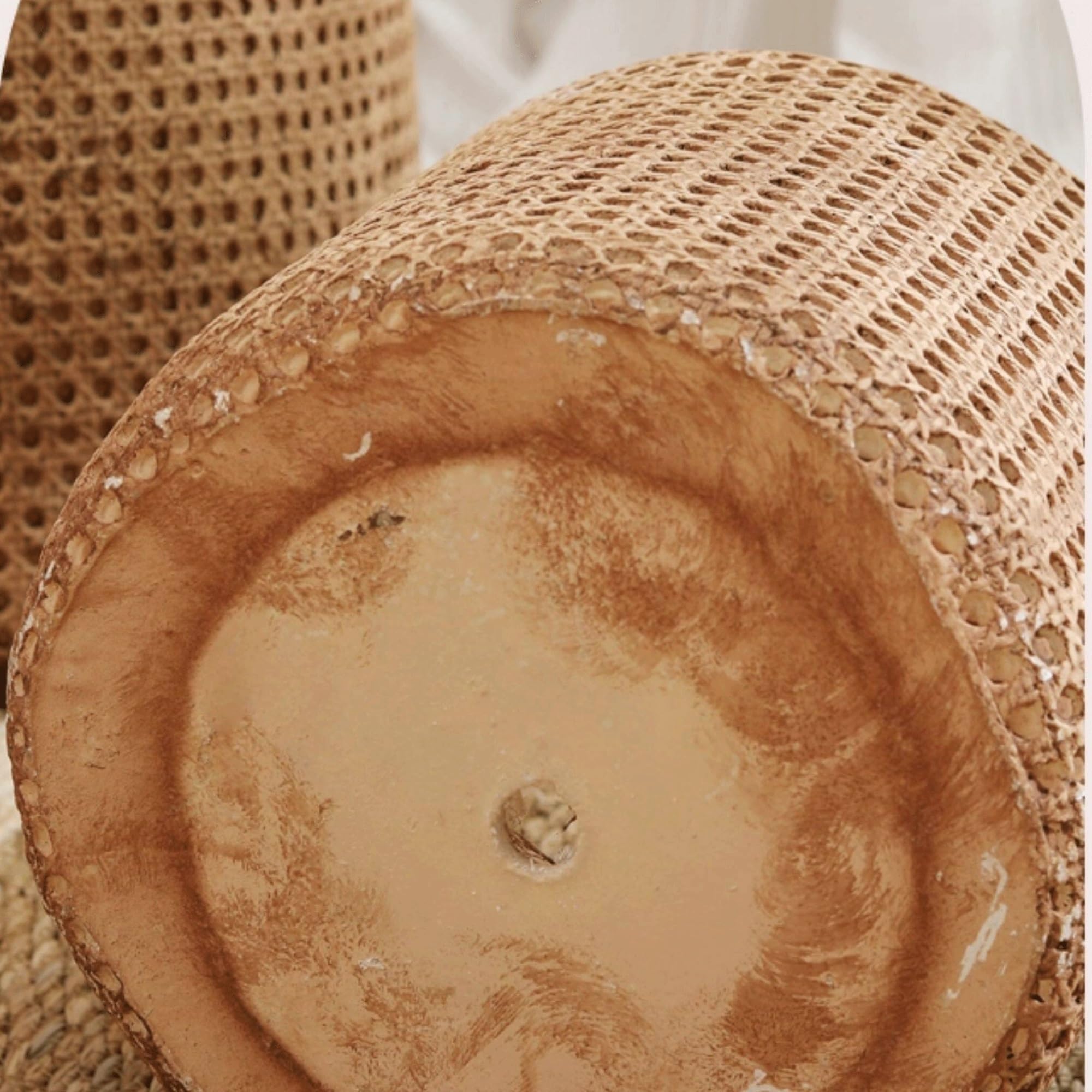 Doniczki Large Bamboo-Style Woven Nordic Terracotta Floor Planter For Indoor Plants, Lemon Trees, And Flowers(Duży)