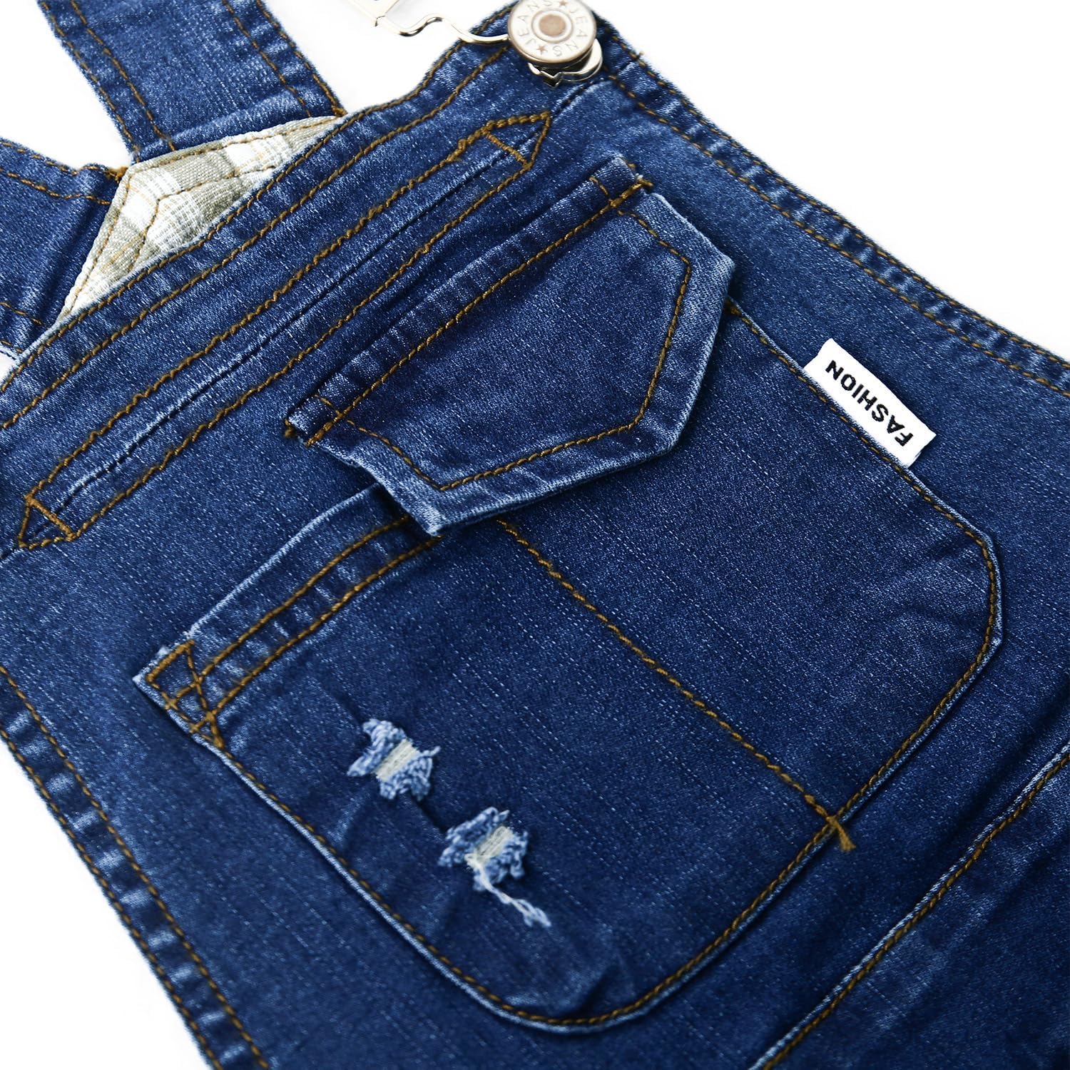 KIDSCOOL SPACE Baby Little Girls Skirt,Ripped Soft Strechy Denim Girls Summer Overalls Dress