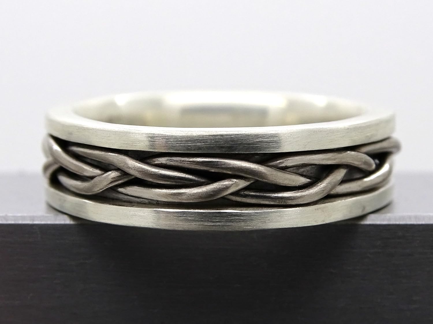 celtic wedding band men, gold braided wedding ring viking, mens promise ring gold braided, men proposal ring gold silver, woven band for him : Handmade Products