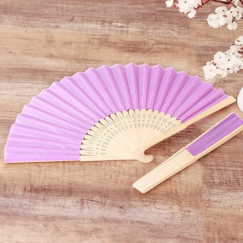 Miniatura 8 de Efavormart - Paquete de 5 unidades de seda asiática de lavanda plegable para banquetes de cumpleaños, eventos, bodas, fiestas